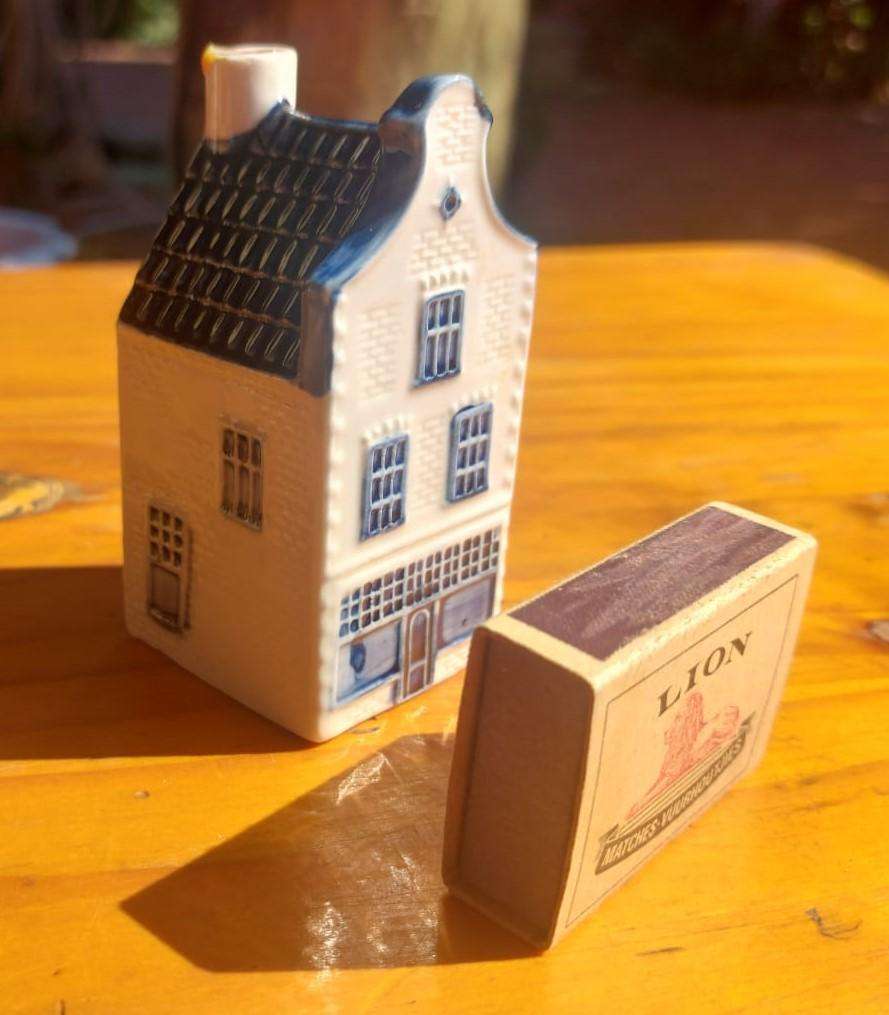 Royal Delft Blue KLM House No 36 - Still Liqueur Inside!  A 17th Century home Still Standing!