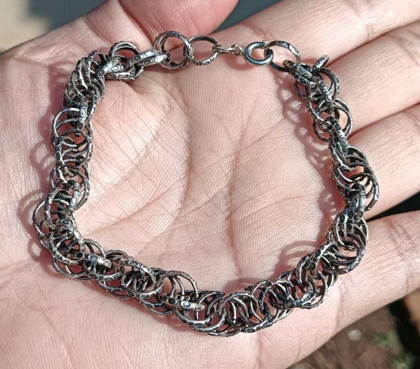 Classic Vintage Kelevala Koru Ethnic Finnish Chainmail Bracelet