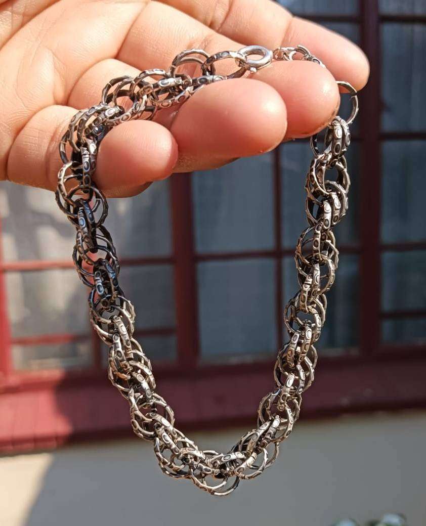 Classic Vintage Kelevala Koru Ethnic Finnish Chainmail Bracelet