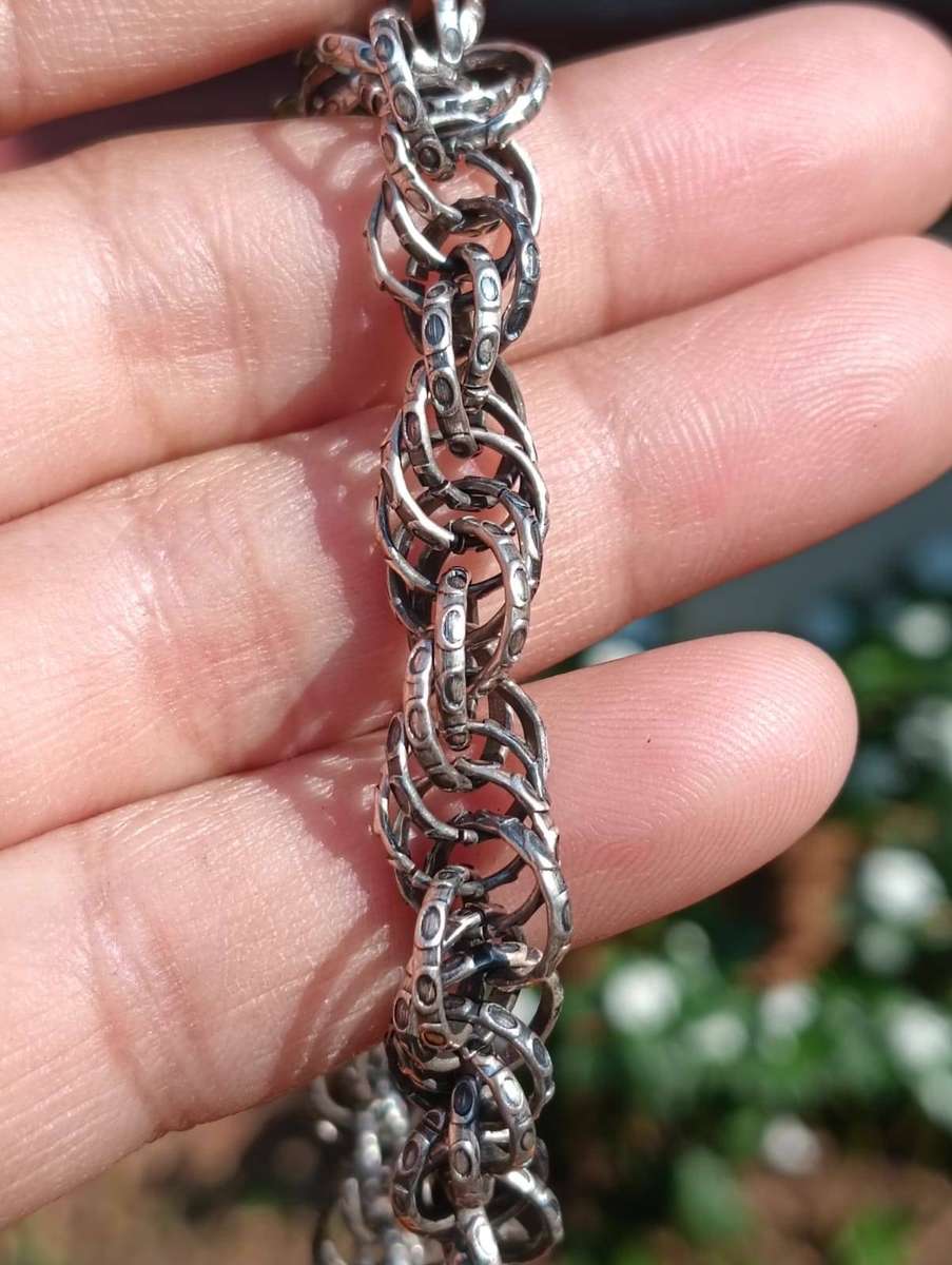 Classic Vintage Kelevala Koru Ethnic Finnish Chainmail Bracelet