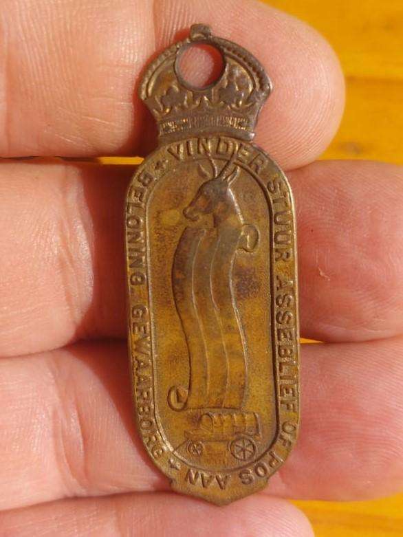 Vintage 1940s Beloning Gewaarborg / Reward Guaranteed Key Ring  SA H Rex