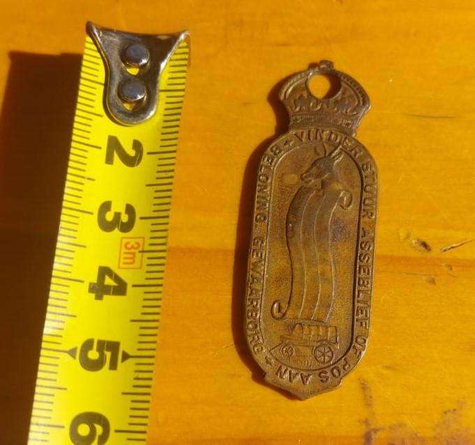 Vintage 1940s Beloning Gewaarborg / Reward Guaranteed Key Ring  SA H Rex