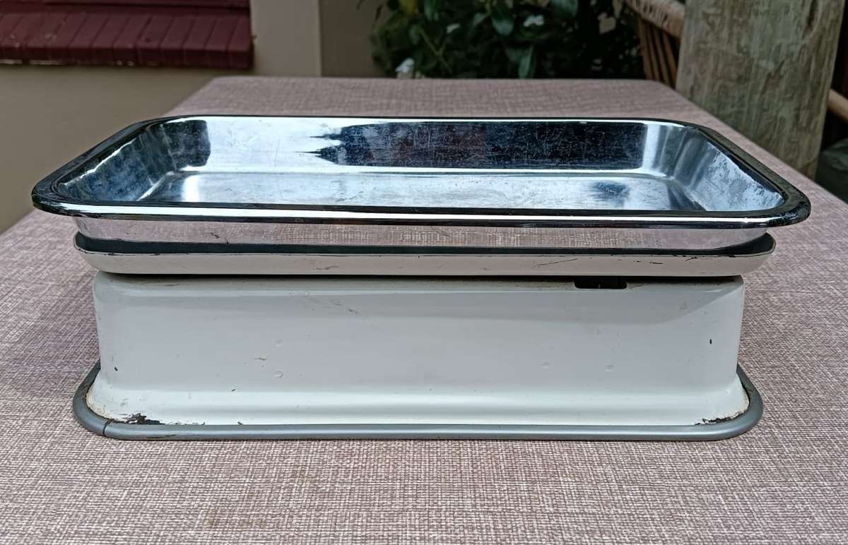 VINTAGE 1950S KRUPS PERLA GERMANY 10KG ADJUSTING WEIGHT KITCHEN SCALE