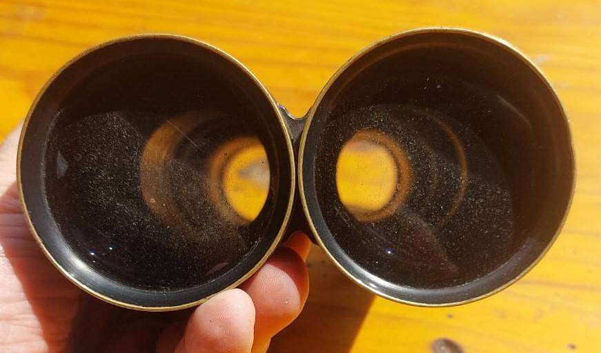 Antique (early 20th cen) Lemiere Palais Royal 6 Brass and Bakelite Binoculars Still Works See Photo