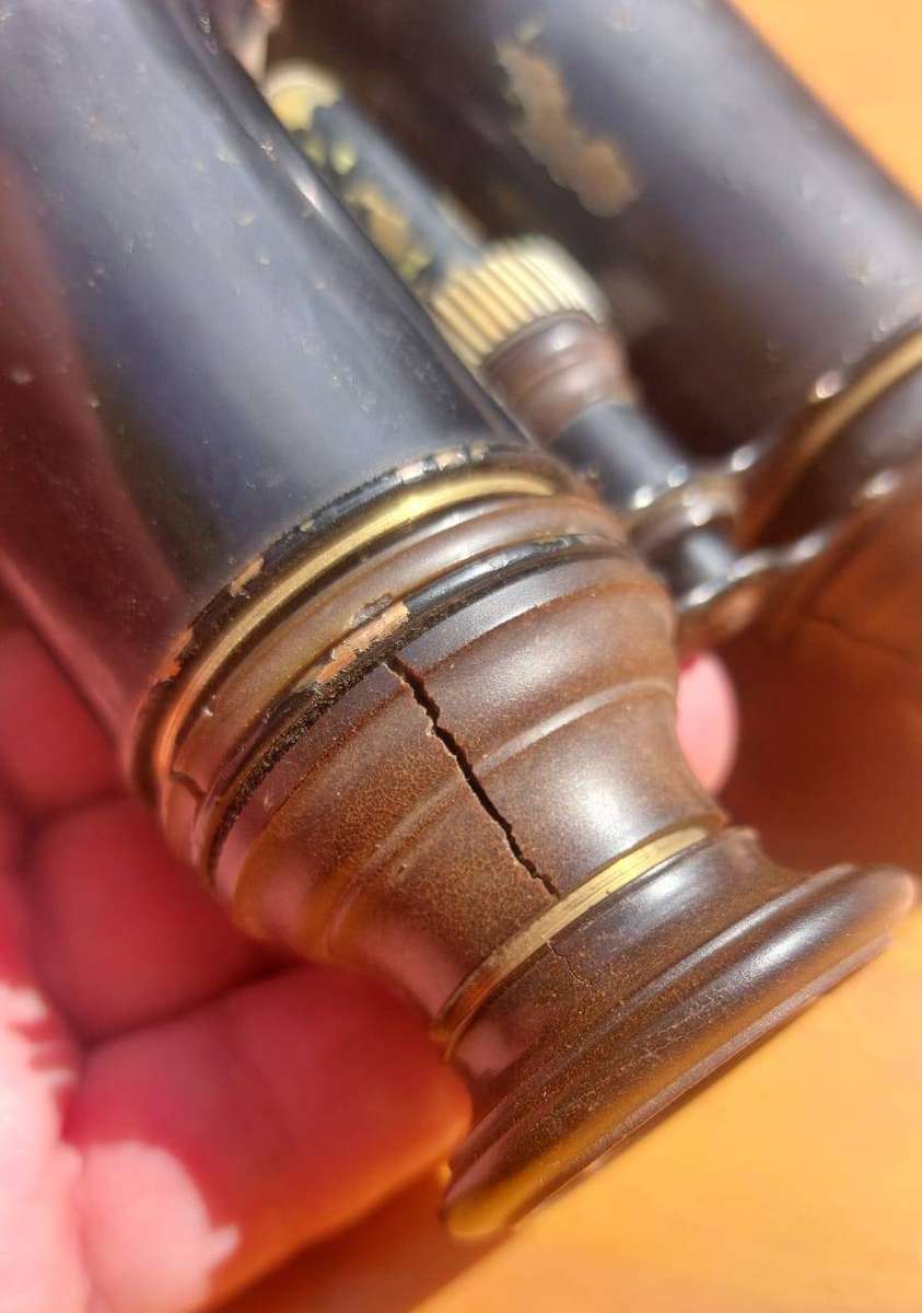 Antique (early 20th cen) Lemiere Palais Royal 6 Brass and Bakelite Binoculars Still Works See Photo