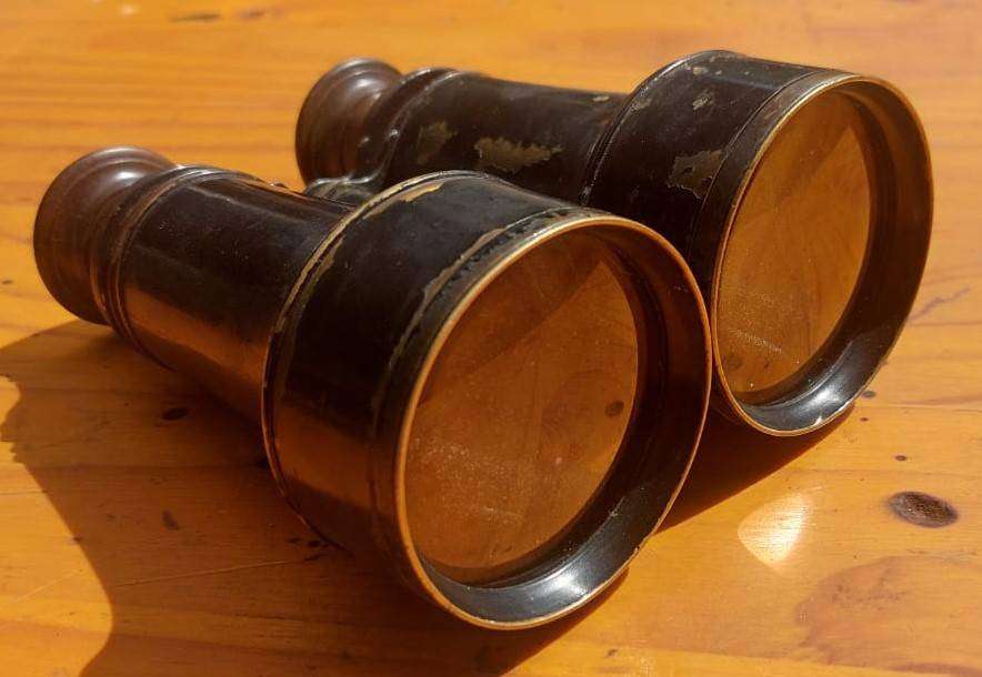 Antique (early 20th cen) Lemiere Palais Royal 6 Brass and Bakelite Binoculars Still Works See Photo