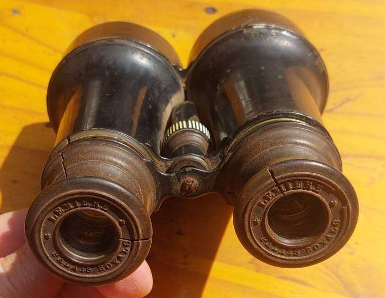 Antique (early 20th cen) Lemiere Palais Royal 6 Brass and Bakelite Binoculars Still Works See Photo