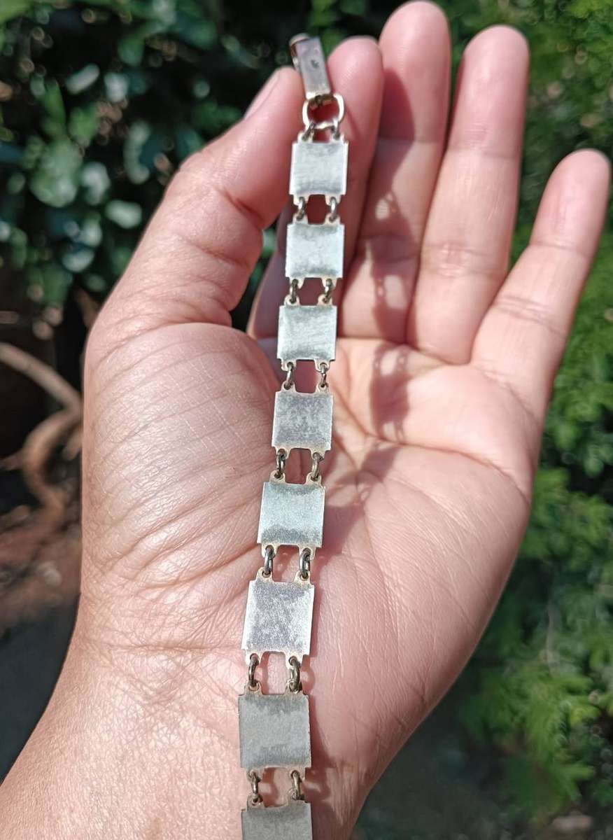 Heraldic Enamelled Coat of Arms Bracelet with Red Black Blue Lion Rampant Panels