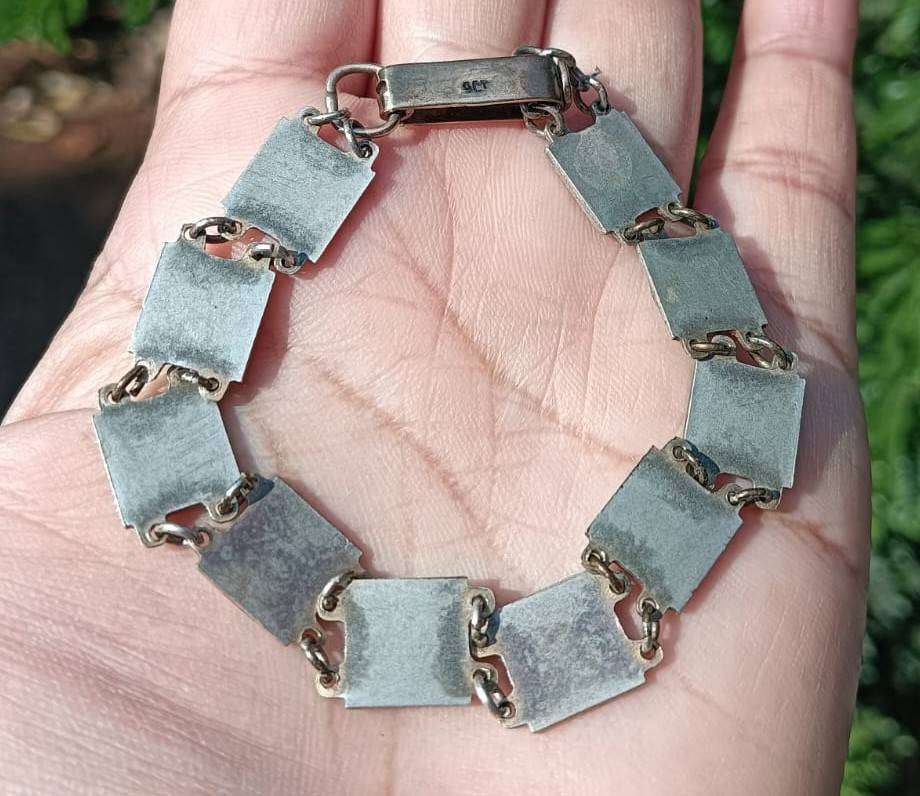 Heraldic Enamelled Coat of Arms Bracelet with Red Black Blue Lion Rampant Panels