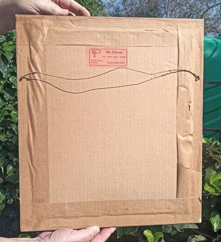 Iona M Hodson (Scottish/SA 1897-198?) Watercolour Jacaranda Trees with Pergola Framed 44cm H 39cm W