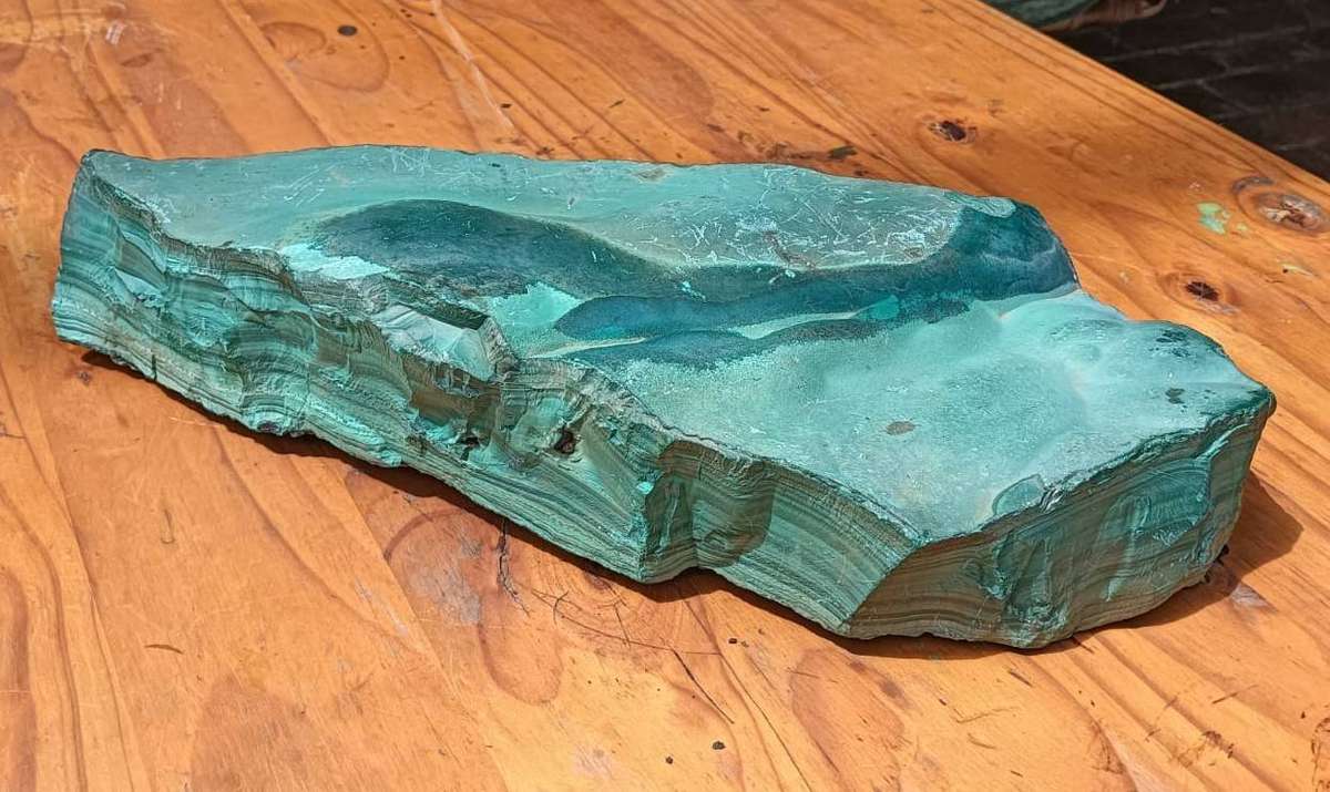Huge 6.9kg Malachite Slab with Mesmorizingly Beautiful Banded Patterns