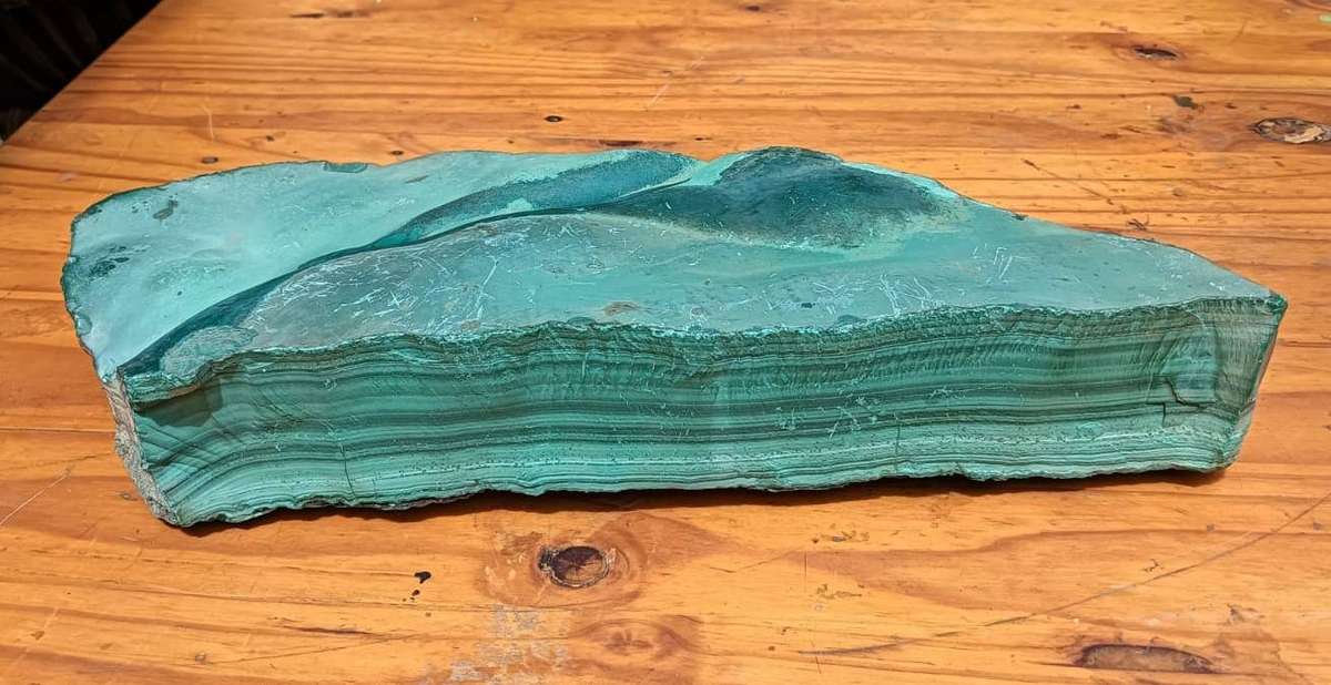 Huge 6.9kg Malachite Slab with Mesmorizingly Beautiful Banded Patterns