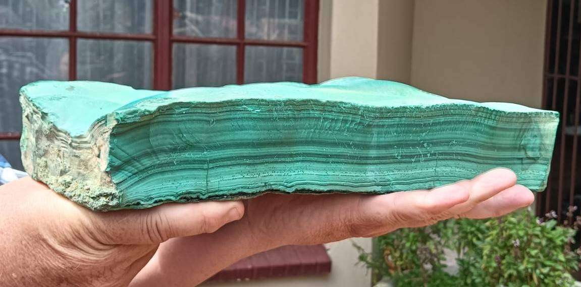 Huge 6.9kg Malachite Slab with Mesmorizingly Beautiful Banded Patterns