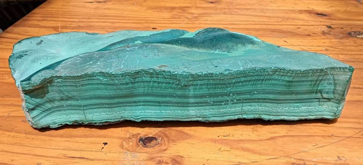 Huge 6.9kg Malachite Slab with Mesmorizingly Beautiful Banded Patterns