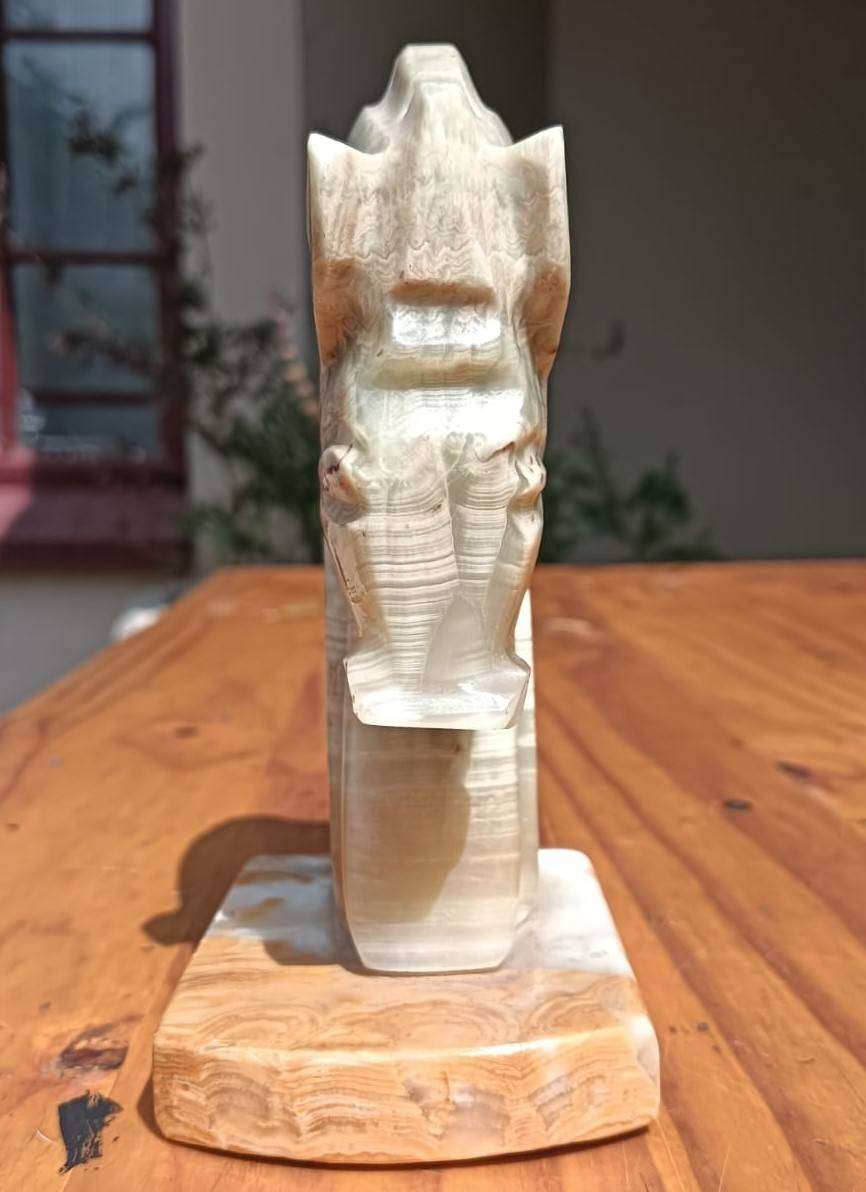 Onyx Stone Chess Knight Design Horse Head Bookend 15cm High