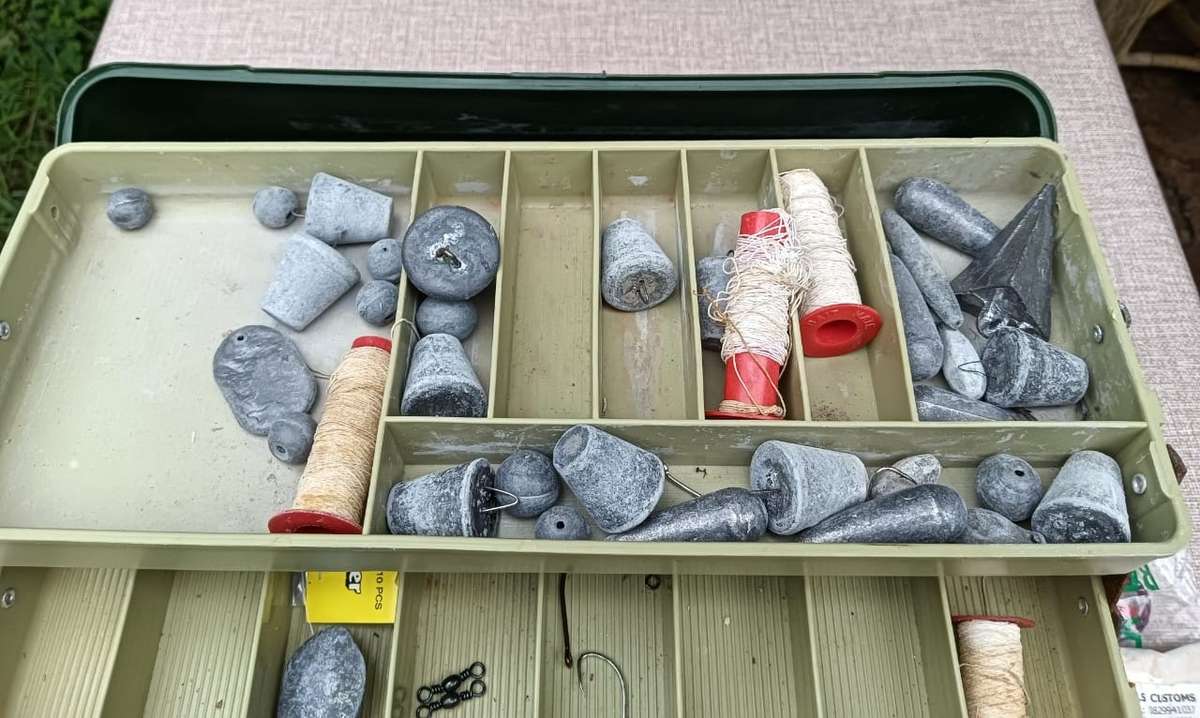 Master Fishing Tackle Box Filled With Salt and Fresh Water Fishing Sinkers, Hooks, Scales, Lures etc