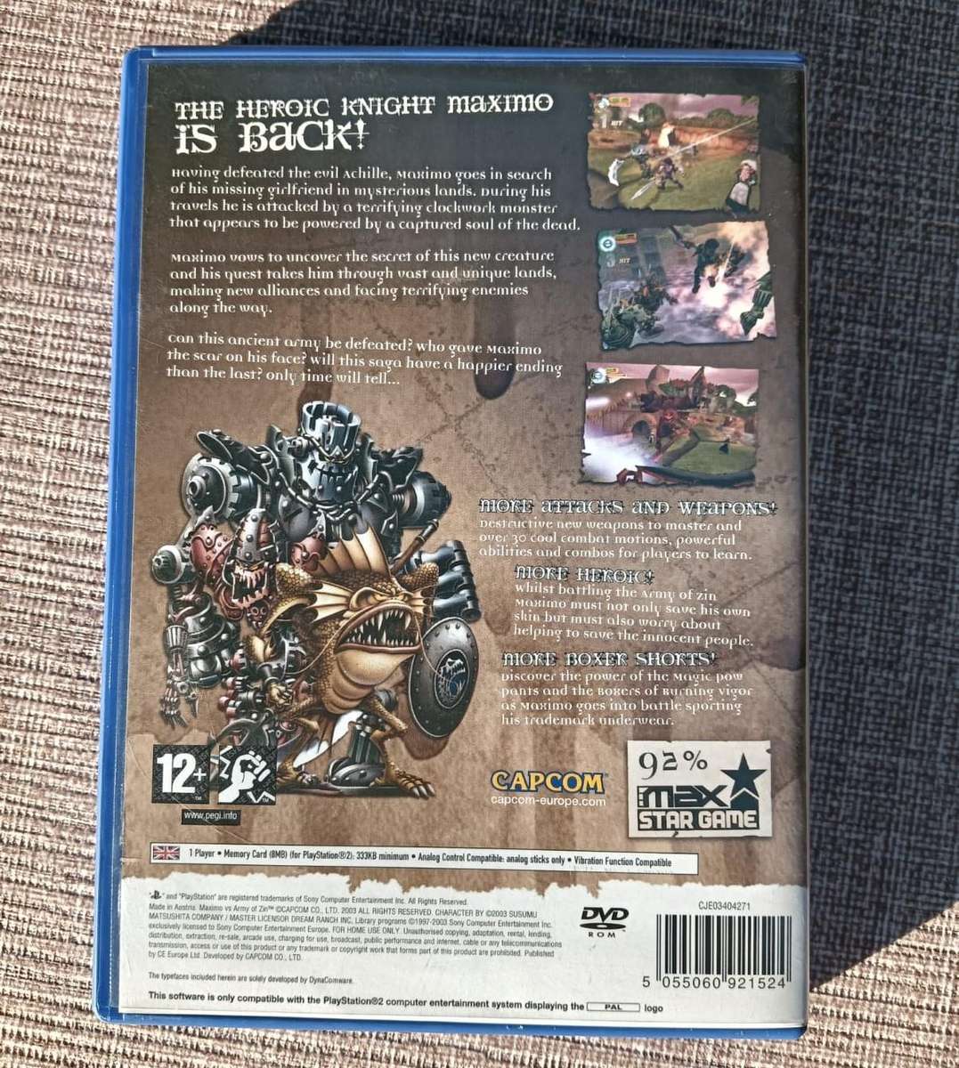 Maximo Army of Zin Sony Playstation 2 Capcom Game from 2003 with Manual Booklet