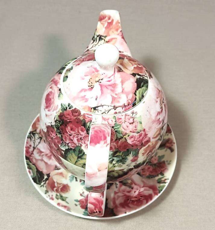 MAXWELL & WILLIAMS RAMBLING ROSE CHINTZ PATTERN 2002 TEASET FOR ONE IN GOOD CONDITION