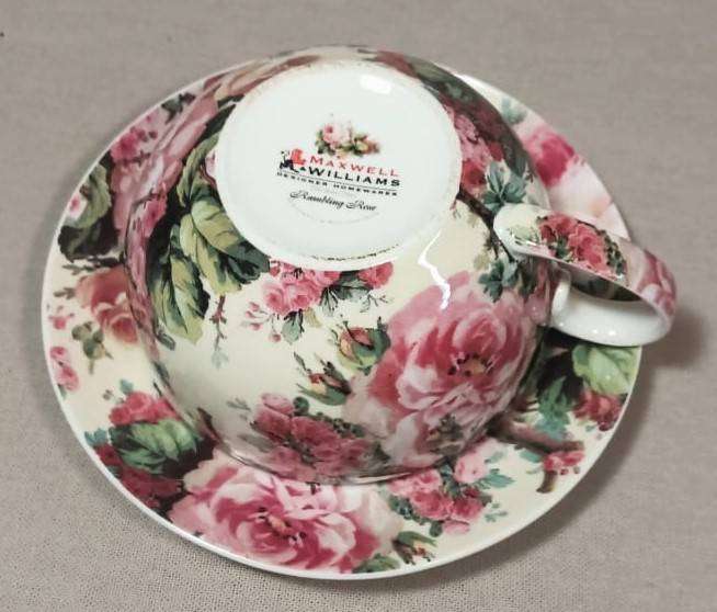 MAXWELL & WILLIAMS RAMBLING ROSE CHINTZ PATTERN 2002 TEASET FOR ONE IN GOOD CONDITION