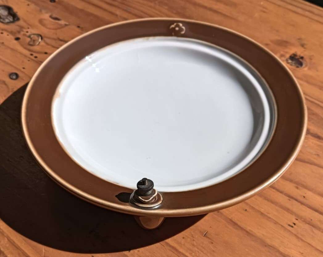 Rare Antique (c1854-1918) Mehun Charles Pillivuyt & Co (C.P. & Co) France Ceramic Food Warming Plate