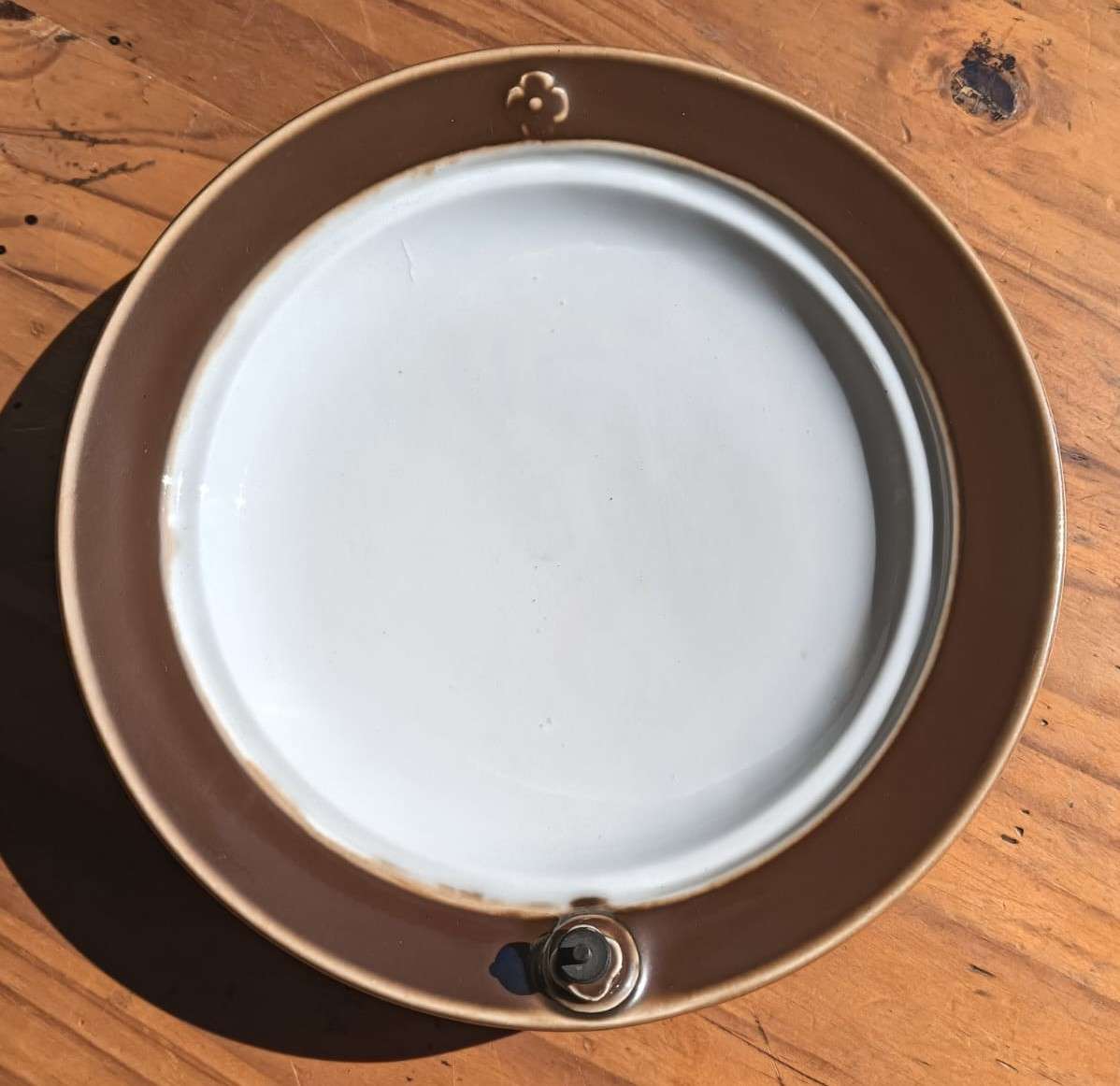 Rare Antique (c1854-1918) Mehun Charles Pillivuyt & Co (C.P. & Co) France Ceramic Food Warming Plate