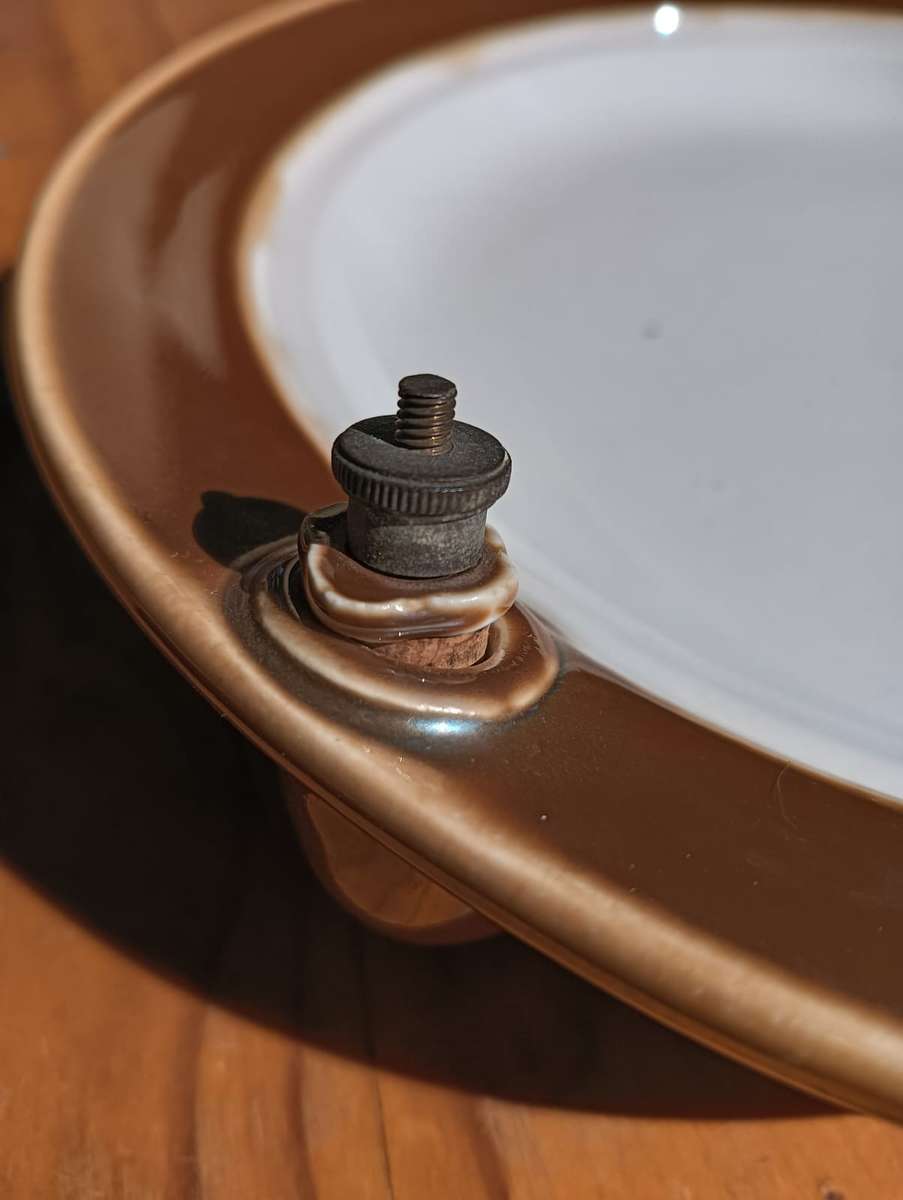 Rare Antique (c1854-1918) Mehun Charles Pillivuyt & Co (C.P. & Co) France Ceramic Food Warming Plate