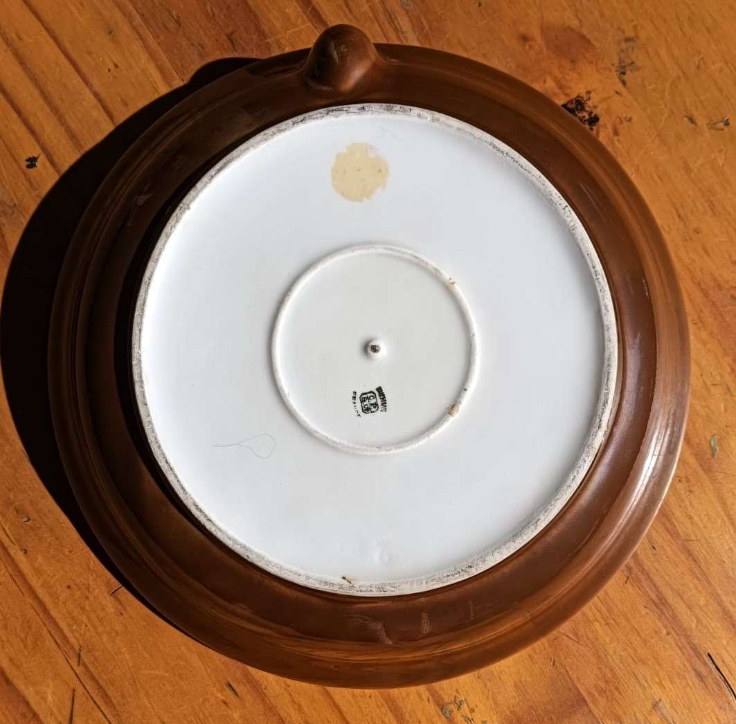 Rare Antique (c1854-1918) Mehun Charles Pillivuyt & Co (C.P. & Co) France Ceramic Food Warming Plate