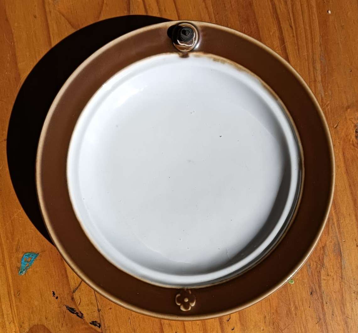 Rare Antique (c1854-1918) Mehun Charles Pillivuyt & Co (C.P. & Co) France Ceramic Food Warming Plate