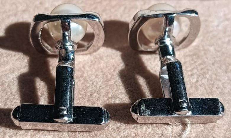 Mikimoto Japan 8mm Pearl Sterling Silver Cufflinks 7.4g