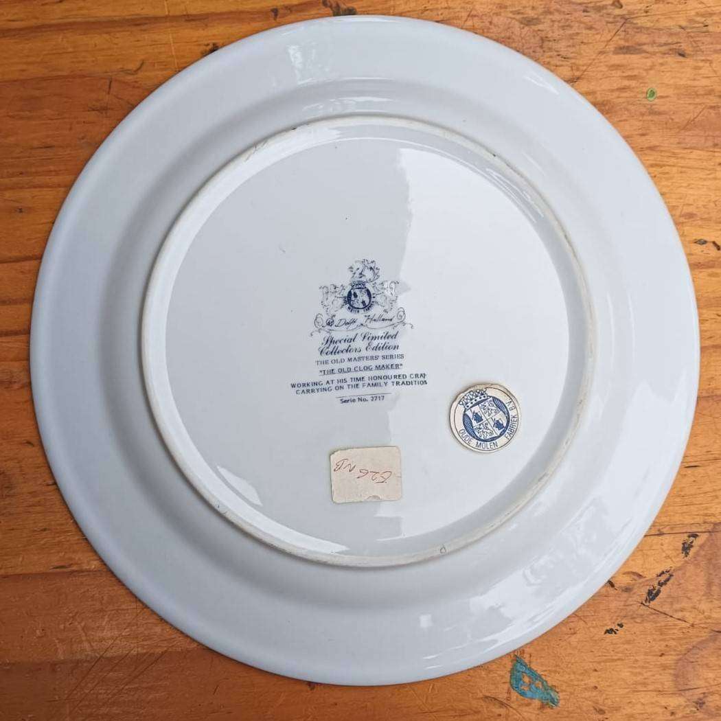 Delft Holland Oude Molen Fabriek Dutch Old Clog Maker Plate Special Limited Edition 25cm Diam