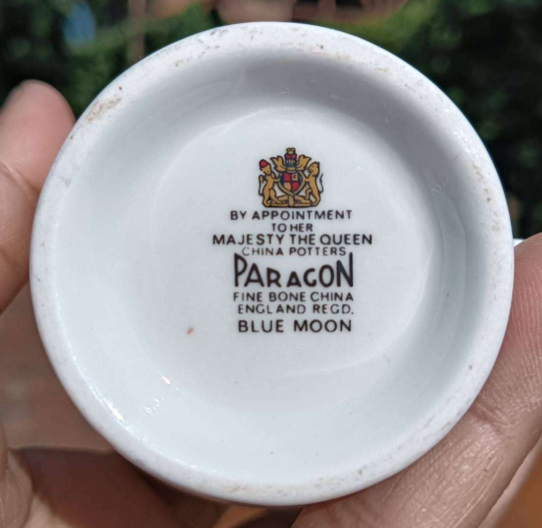 Paragon England Blue Moon Pattern (Design Harry Wheatcroft 1950s) Milk Pitcher and Sugar Bowl