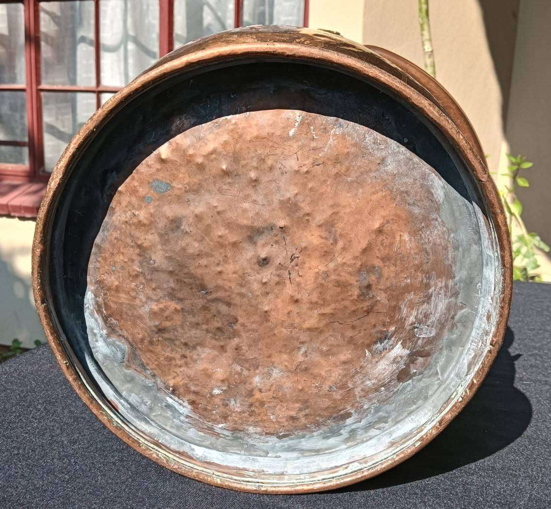 Vintage 1950s Peerage English Copper Helmet Coal Scuttle with Copper Handle