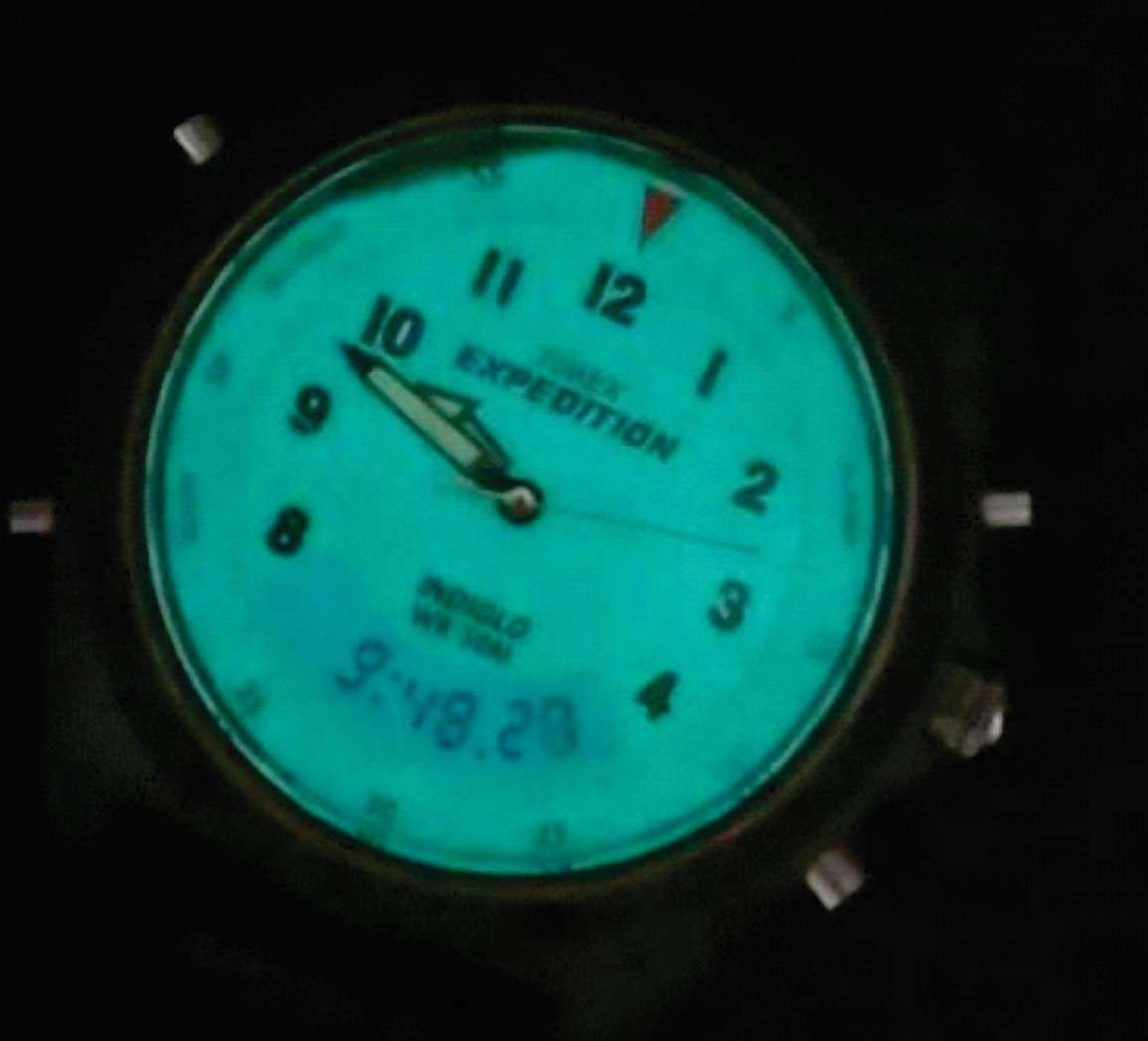 Vintage 1990s Timex T48601 Expedition Indiglo Ana-Digi Quartz Mens Watch with White Dials