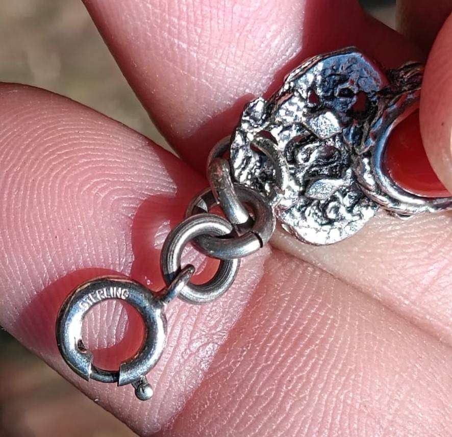 Vintage Silver Red Coral Filigree Bracelet Marked Sterling on Jump Ring Weight 19.56g