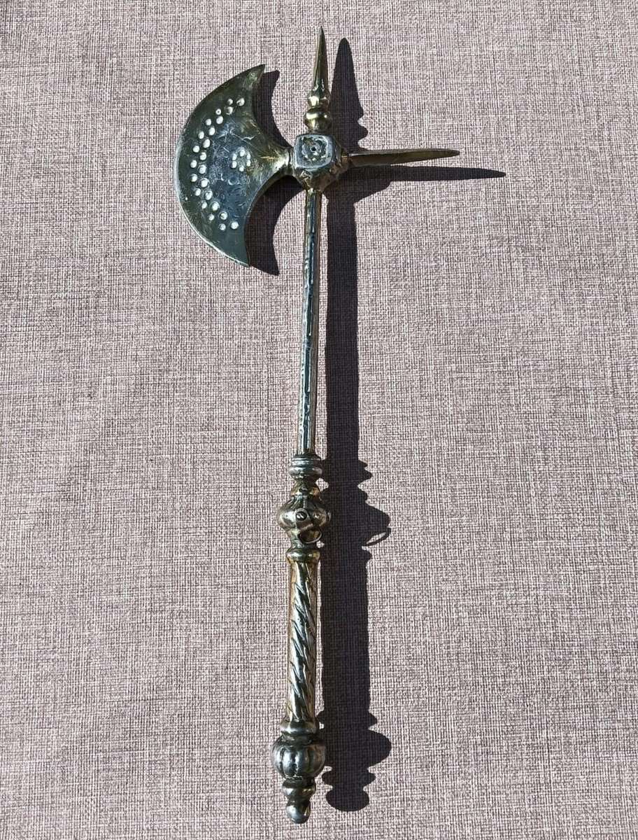 Decorative Brass "Horsemans" Battle Axe 47cm High