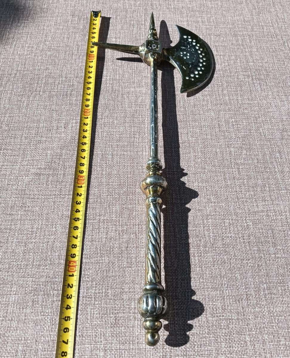 Decorative Brass "Horsemans" Battle Axe 47cm High