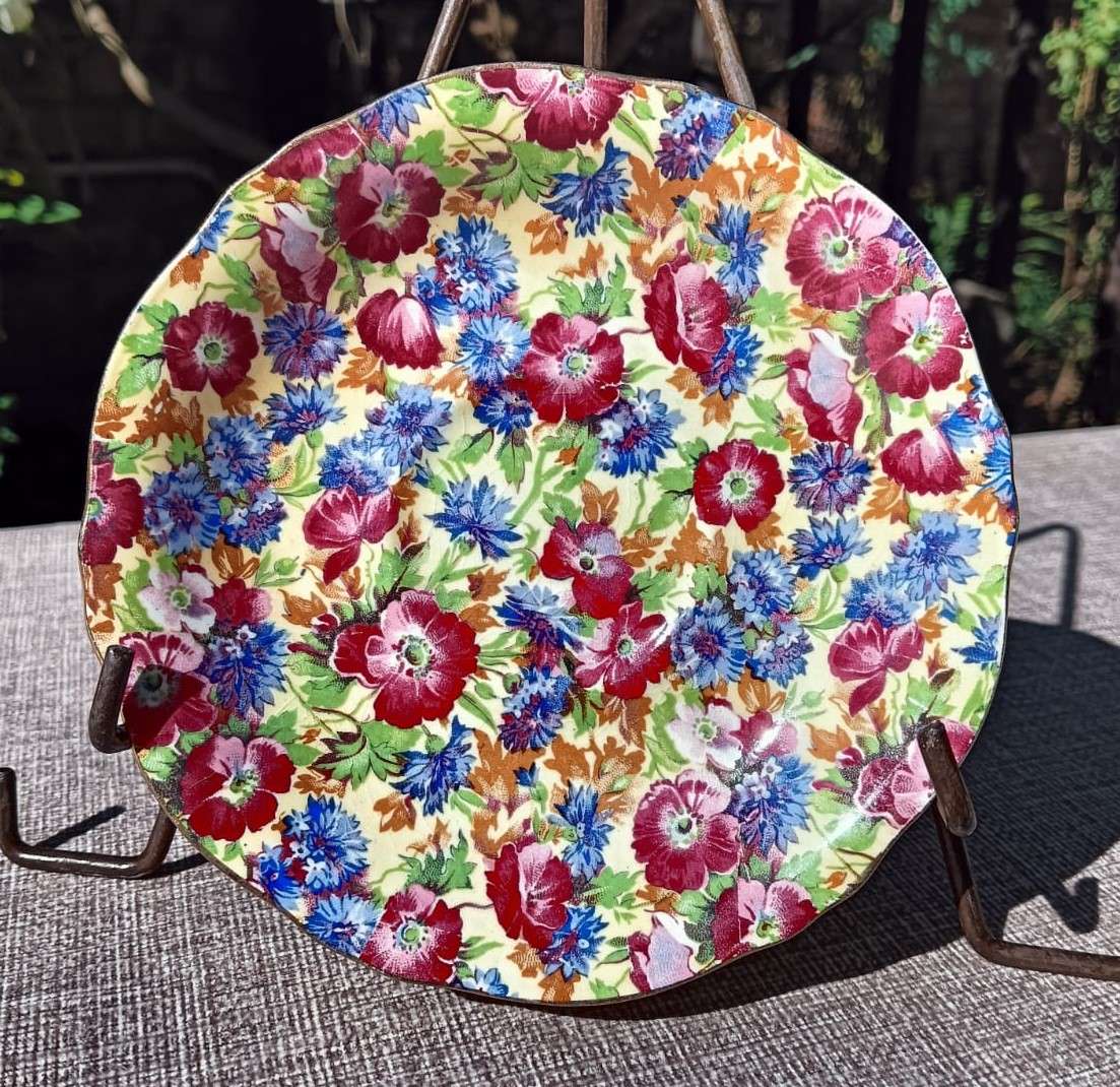 RARE 1950S GRIMWADES ROYAL WINTON ROYALTY CHINZ PATTERN ODD SAUCER