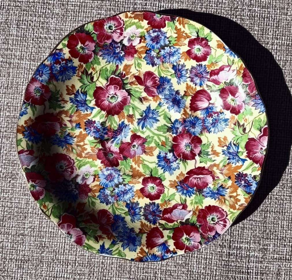 RARE 1950S GRIMWADES ROYAL WINTON ROYALTY CHINZ PATTERN ODD SAUCER