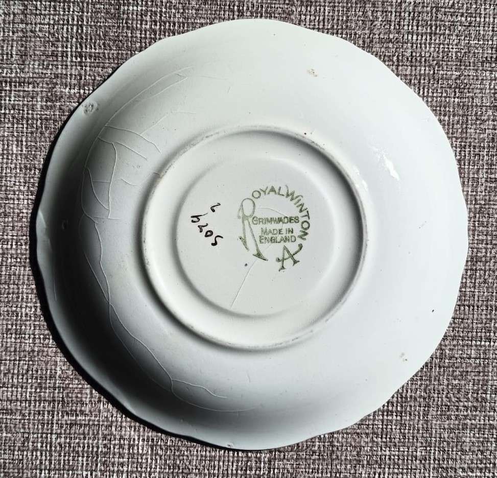 RARE 1950S GRIMWADES ROYAL WINTON ROYALTY CHINZ PATTERN ODD SAUCER