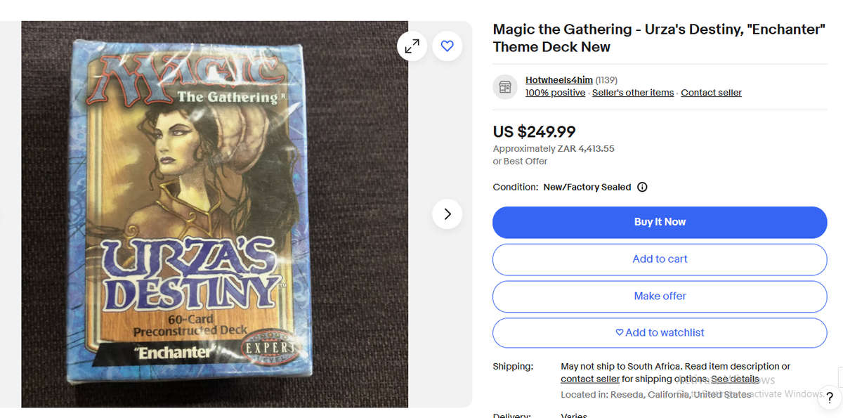 Large 370 Card Magic The Gathering Urzas Block Collection: 3 Complete Theme Packs plus extra Urzas