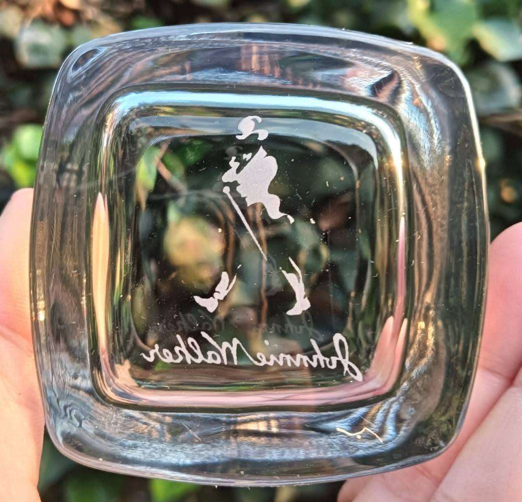 Set of 4 Johnnie Walker Square Whiskey Glasses Heavy Bottomed