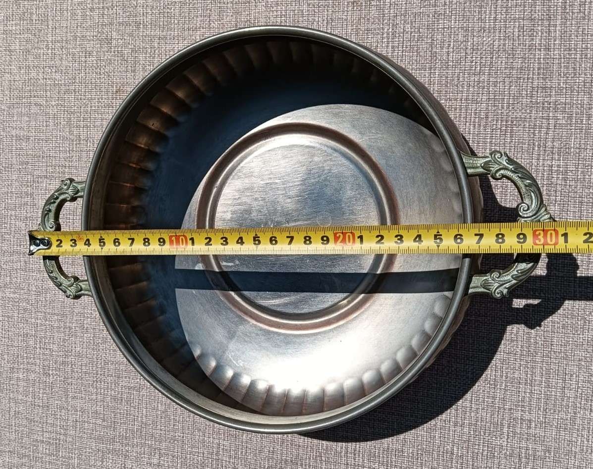 Silver Metal Lidded Casserole Dish in Good Condition