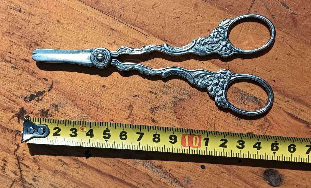 Vintage Swedish Grape Scissors with High Grade Silverplated Mark