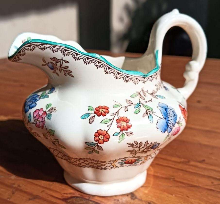 Partly Hand Painted! 1950s Copeland Spode England Audley Pattern Royal Jasmine Glazed Creamer