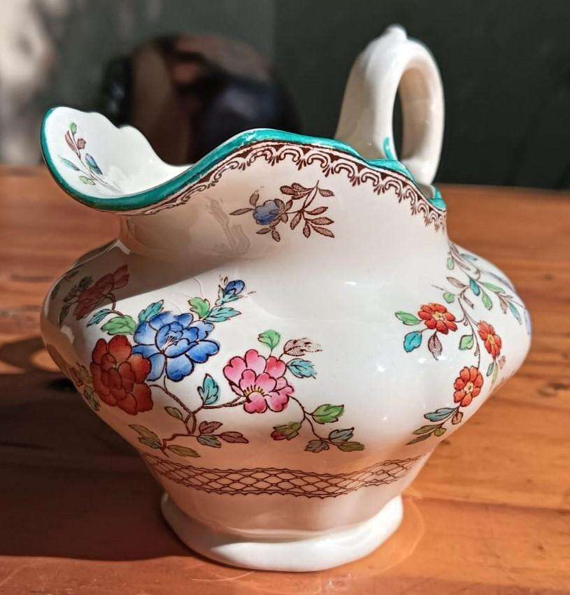 Partly Hand Painted! 1950s Copeland Spode England Audley Pattern Royal Jasmine Glazed Creamer