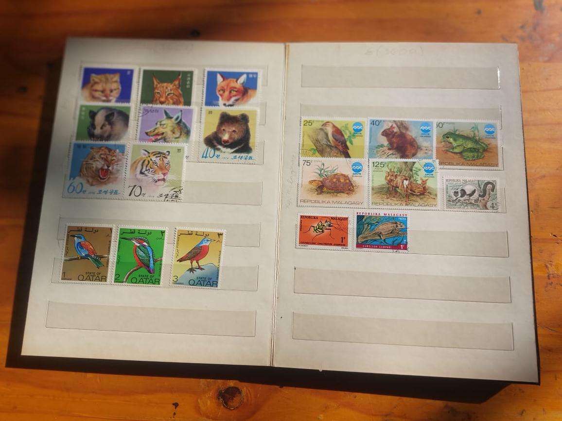 Stamp Album with Black Binding - Vintage 1970s  3rd of 3 Stamp Albums on Auction