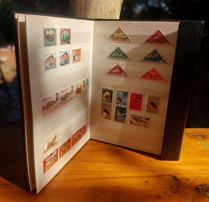 Stamp Album with Black Binding - Vintage 1970s  3rd of 3 Stamp Albums on Auction