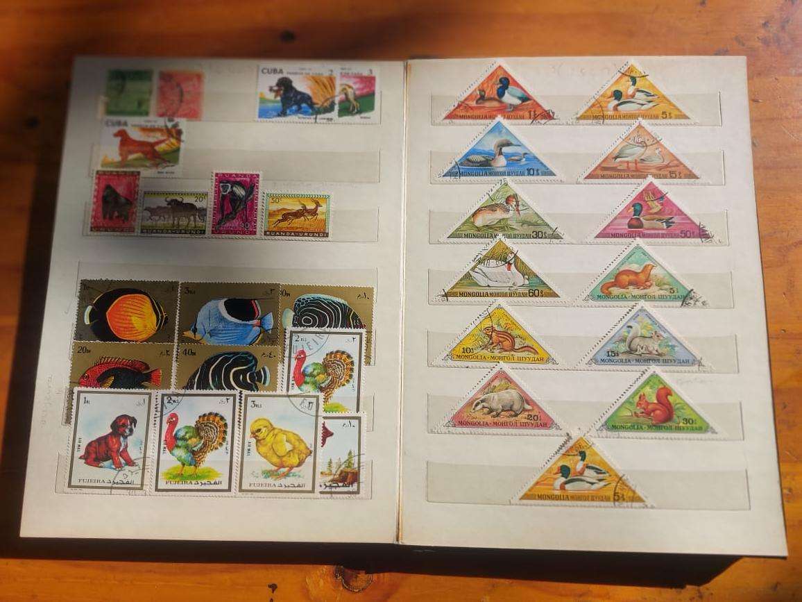 Stamp Album with Black Binding - Vintage 1970s  3rd of 3 Stamp Albums on Auction