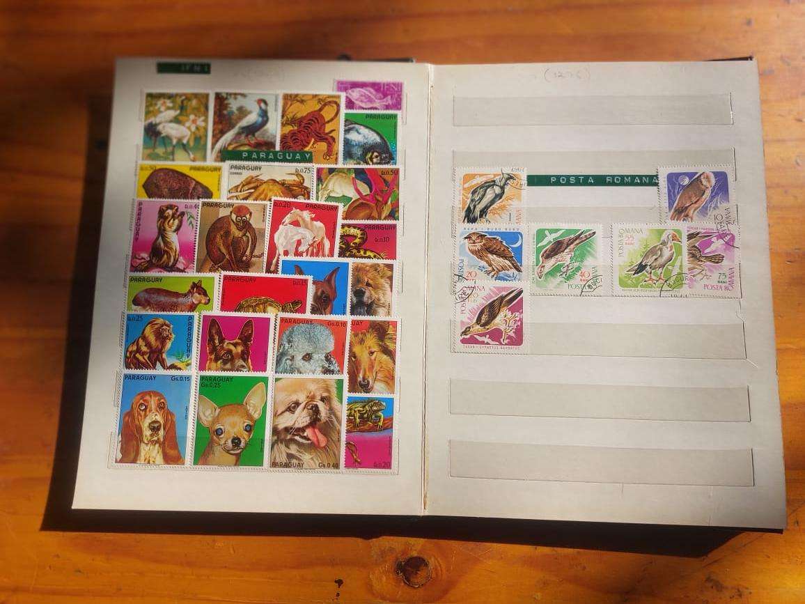 Stamp Album with Black Binding - Vintage 1970s  3rd of 3 Stamp Albums on Auction