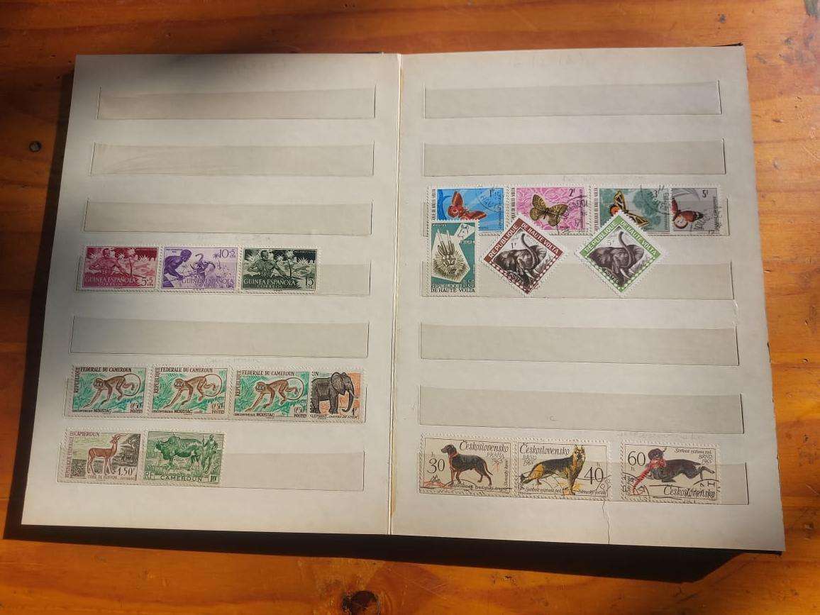 Stamp Album with Black Binding - Vintage 1970s  3rd of 3 Stamp Albums on Auction